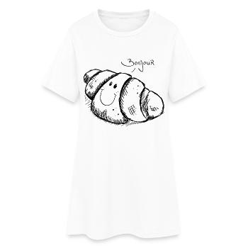 croissant Bonjour - Robe T-shirt Femme - blanc - Devant