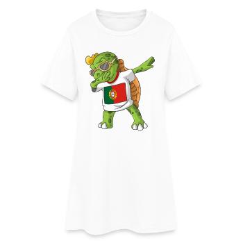 Portugal tortue tamponnant - Robe T-shirt Femme - blanc - Devant