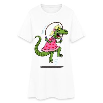 La ruse du tyrannosaure - Robe T-shirt Femme - blanc - Devant