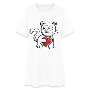 I Love Cats Comic - Katzen - Katze - Frauen T-Shirt-Kleid - Weiß - Vorne