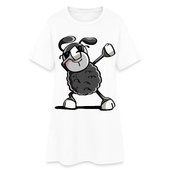 Trendy Black Sheep Dab Danse - tamponnant Animaux - Robe T-shirt Femme - blanc - Devant