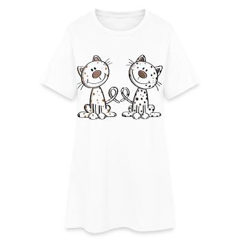 Meilleurs amis Chat - Chat - Fat Friends - Fun - Robe T-shirt Femme - blanc - Devant