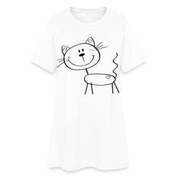 chat chiffre de bâton drôle - bande dessinée - Chats - Robe T-shirt Femme - blanc - Devant