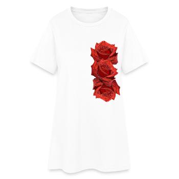 Roses, roses rouges, fleurs, fleurs, nature, plantes - Robe T-shirt Femme - blanc - Devant
