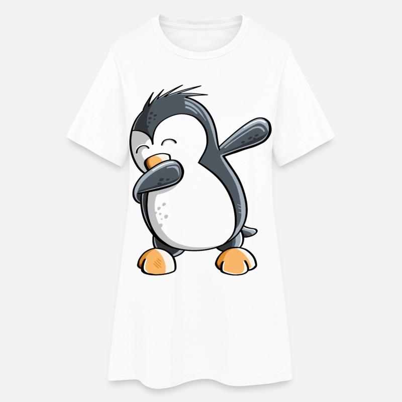 Dab Dance Pinguin - Dabbing - Fun Comic - Geschenk - Frauen T-Shirt-Kleid - Weiß