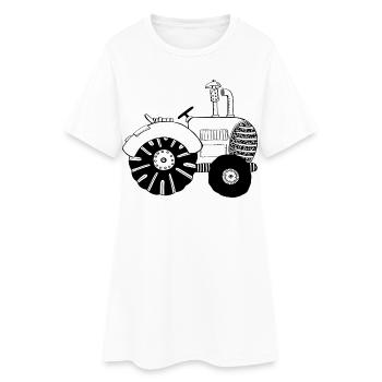 Schicker Traktor - Traktoren - Trecker - Bulldog - Frauen T-Shirt-Kleid - Weiß - Vorne