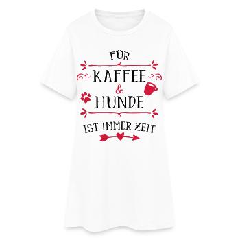 Herzpfote Kaffee Rahmen - Frauen T-Shirt-Kleid - Weiß - Vorne