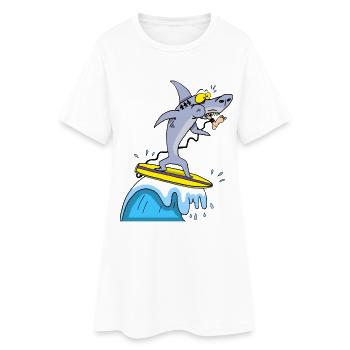 Requin surfeur - Robe T-shirt Femme - blanc - Devant