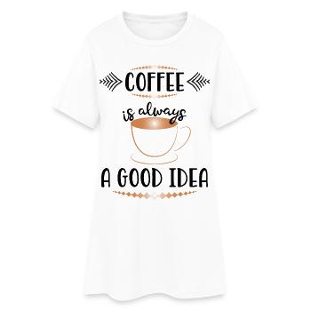 Tasse à café en cuivre Art déco - Robe T-shirt Femme - blanc - Devant