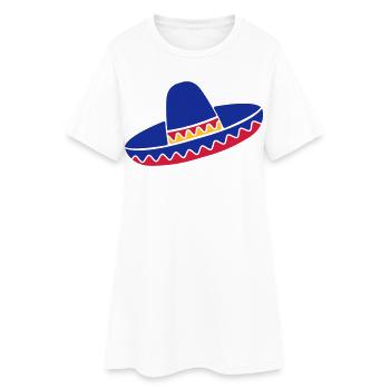 Sombrero Azul de Fiesta - Robe T-shirt Femme - blanc - Devant