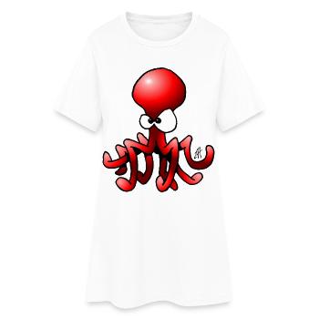 Poulpe - Pieuvre - Robe T-shirt Femme - blanc - Devant