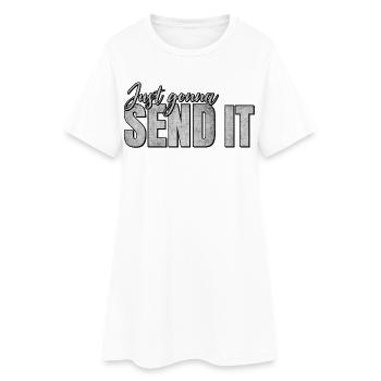 Just Gonna Send It - Frauen T-Shirt-Kleid - Weiß - Vorne