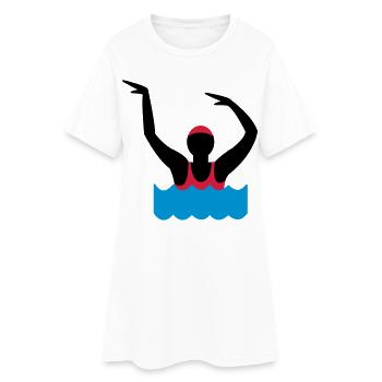 water aerobics - Women’s T-Shirt Dress - white - Front