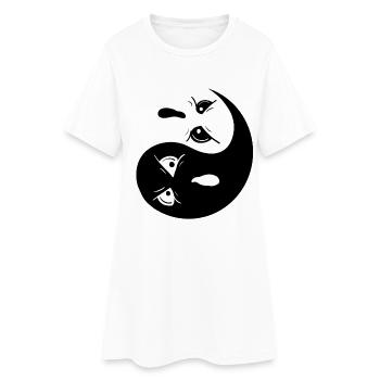 Yin Yang Fantômes I Halloween - Robe T-shirt Femme - blanc - Devant