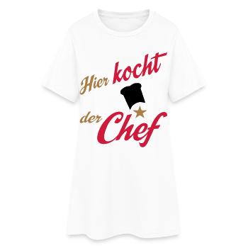 kochen - Frauen T-Shirt-Kleid - Weiß - Vorne