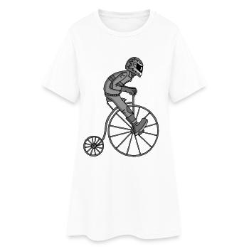 Motard rétro - Robe T-shirt Femme - blanc - Devant