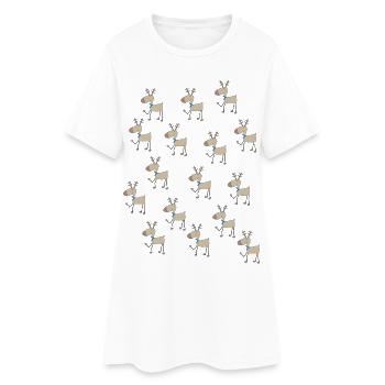 Weihnachten - Frauen T-Shirt-Kleid - Weiß - Vorne