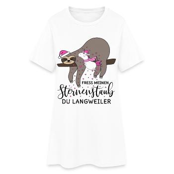 Paresseux licorne stardust noël hiver - Robe T-shirt Femme - blanc - Devant