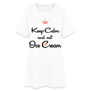 eis - Frauen T-Shirt-Kleid - Weiß - Vorne