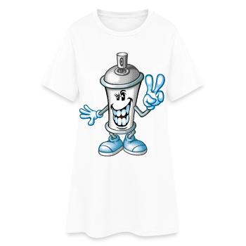 Bombe de peinture cartoon - Robe T-shirt Femme - blanc - Devant