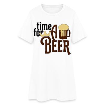 Bière - Robe T-shirt Femme - blanc - Devant