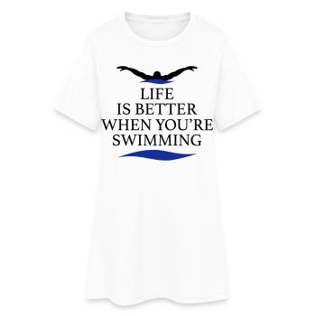 natation - Robe T-shirt Femme - blanc - Devant