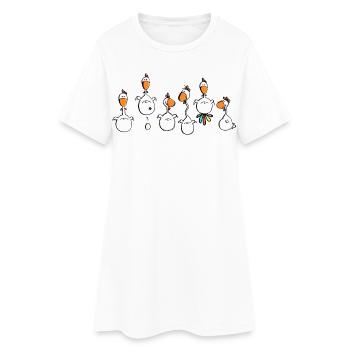 Crazy Chickens - Chicken - Hens - cock - Women’s T-Shirt Dress - white - Front