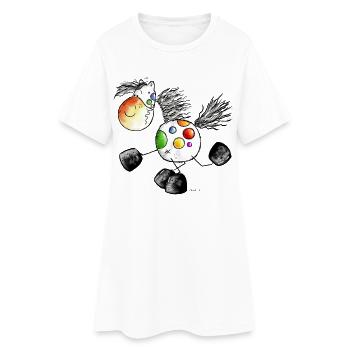 Kunterbuntes Cheval - Poney - Cheval - Robe T-shirt Femme - blanc - Devant
