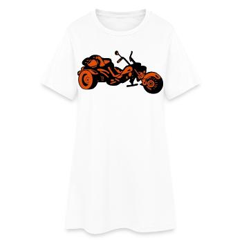 Chopper Inferno – Comic Style Trike - Frauen T-Shirt-Kleid - Weiß - Vorne