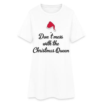 Noël reine - Robe T-shirt Femme - blanc - Devant