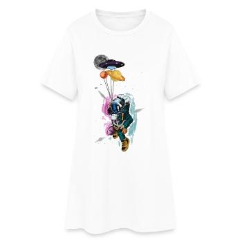 Astronaut Planet Balloon Cosmic Adventure - Robe T-shirt Femme - blanc - Devant