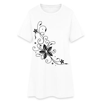 Tribal avec des fleurs - Robe T-shirt Femme - blanc - Devant