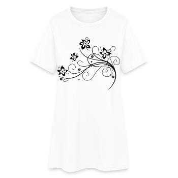 Blumenranke, fleur, fleurs - Robe T-shirt Femme - blanc - Devant