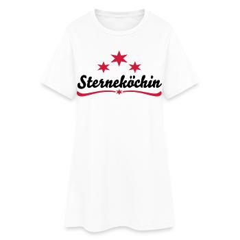 Kochen - Frauen T-Shirt-Kleid - Weiß - Vorne
