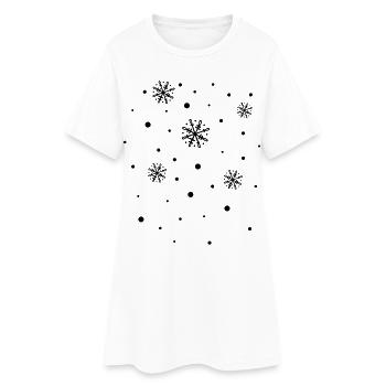 Flocons de neige, les flocons de neige - Robe T-shirt Femme - blanc - Devant