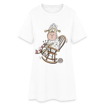 Tricoter des moutons I Chemise d'amusement de grand-mère - Robe T-shirt Femme - blanc - Devant