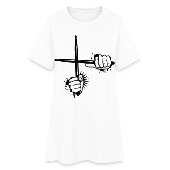 Baguettes batteries - Robe T-shirt Femme - blanc - Devant