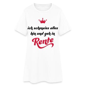 ruhestand - Frauen T-Shirt-Kleid - Weiß - Vorne