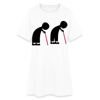 alte leute - Frauen T-Shirt-Kleid - Weiß - Vorne