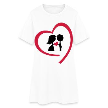 hochzeitspaar - Frauen T-Shirt-Kleid - Weiß - Vorne