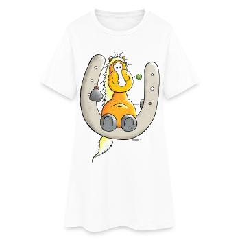 Mignon cheval - Bonheur - Robe T-shirt Femme - blanc - Devant