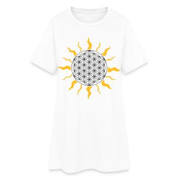 La fleur de la vie avec le soleil - Robe T-shirt Femme - blanc - Devant