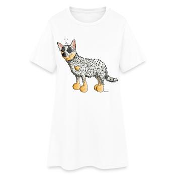 Witziger Australian Cattle Dog - Hund - Frauen T-Shirt-Kleid - Weiß - Vorne