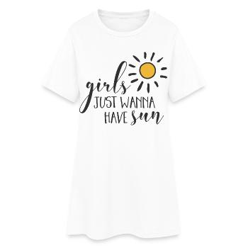 Design Girl Power Soleil Inspirant - Robe T-shirt Femme - blanc - Devant