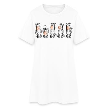 Funny Zebras - Zebra - Women’s T-Shirt Dress - white - Front
