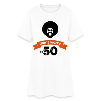 50 - Frauen T-Shirt-Kleid - Weiß - Vorne