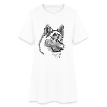 Husky - Robe T-shirt Femme - blanc - Devant