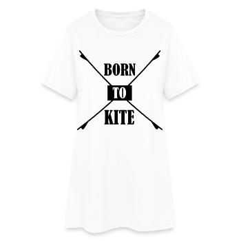 Kiteboard - Frauen T-Shirt-Kleid - Weiß - Vorne