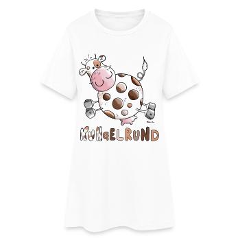 KuHgelrund - Frauen T-Shirt-Kleid - Weiß - Vorne
