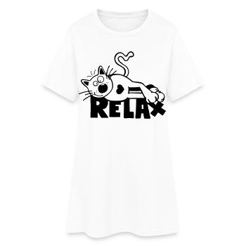 Relax Chat - Robe T-shirt Femme - blanc - Devant